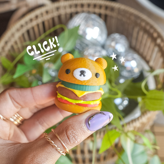 Cheese Burger Clicker Keychain