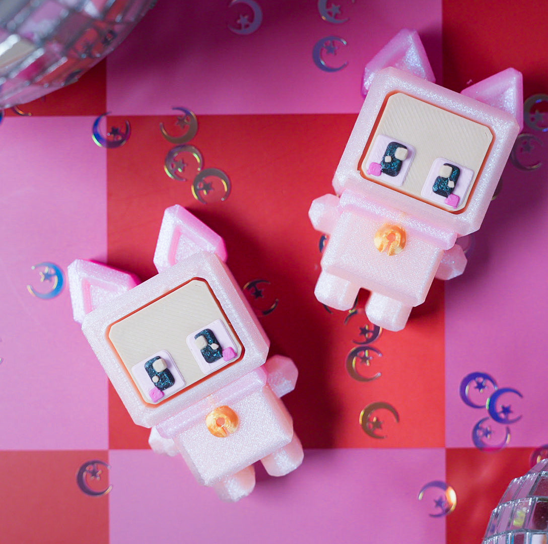 Pixel Kitty Cat Clicker Keychain