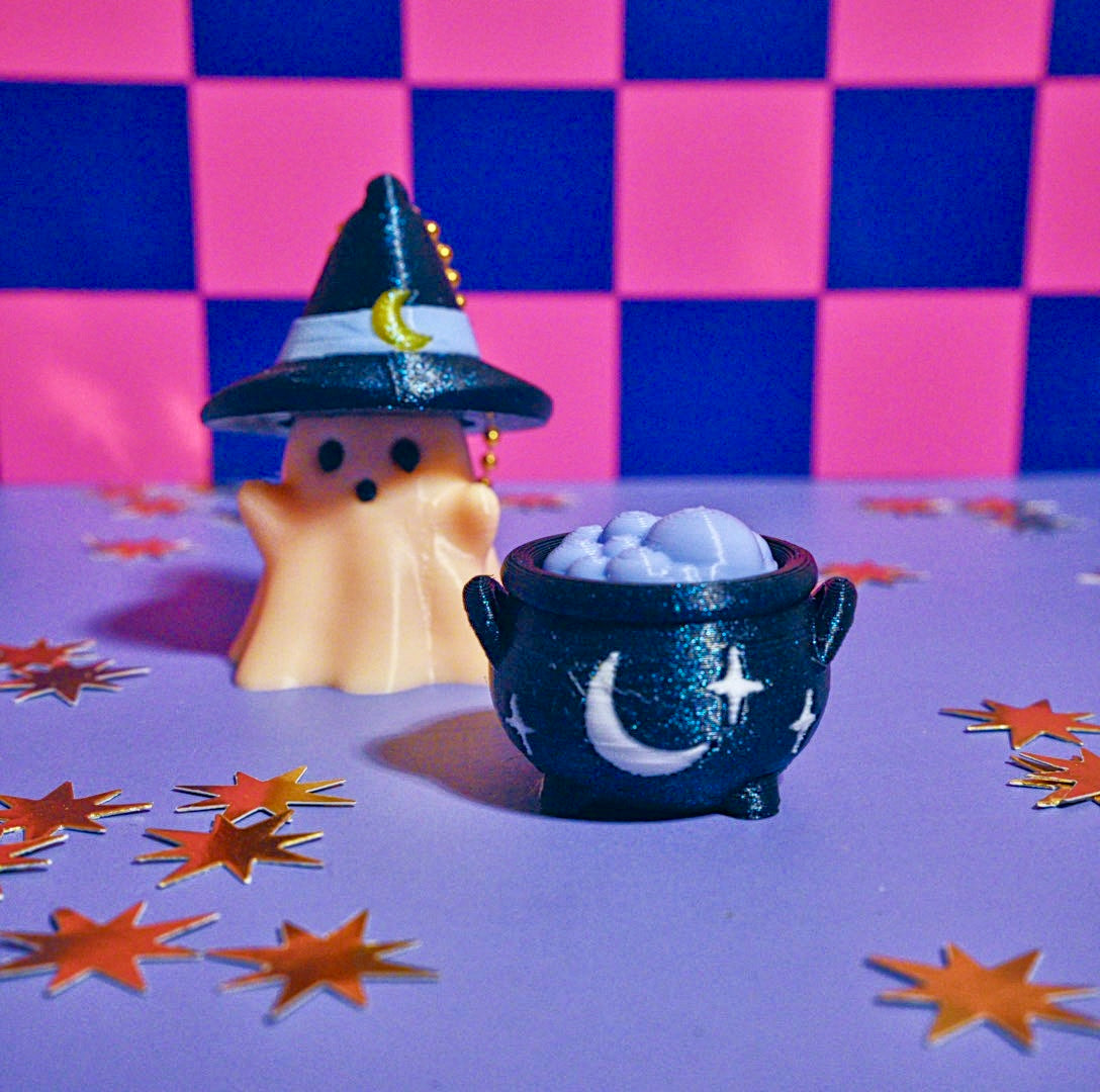 Ghostly Witch Clicker Keychain