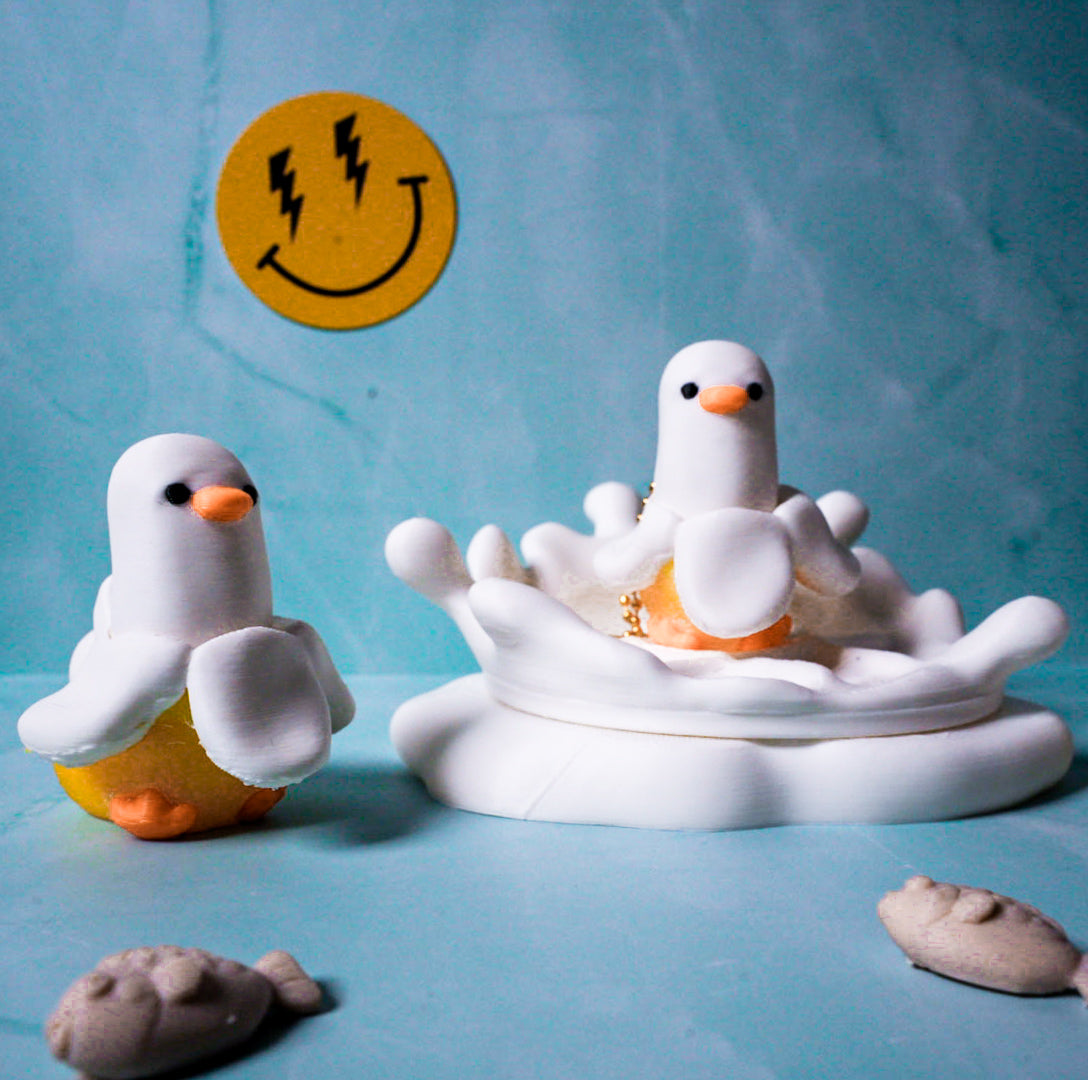 Banana Duck Clicker Keychain