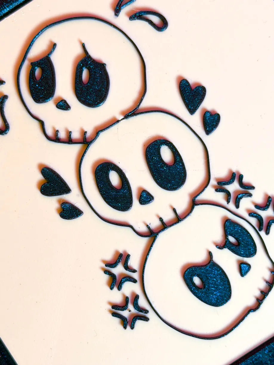 Skull Trio 3D Art Print