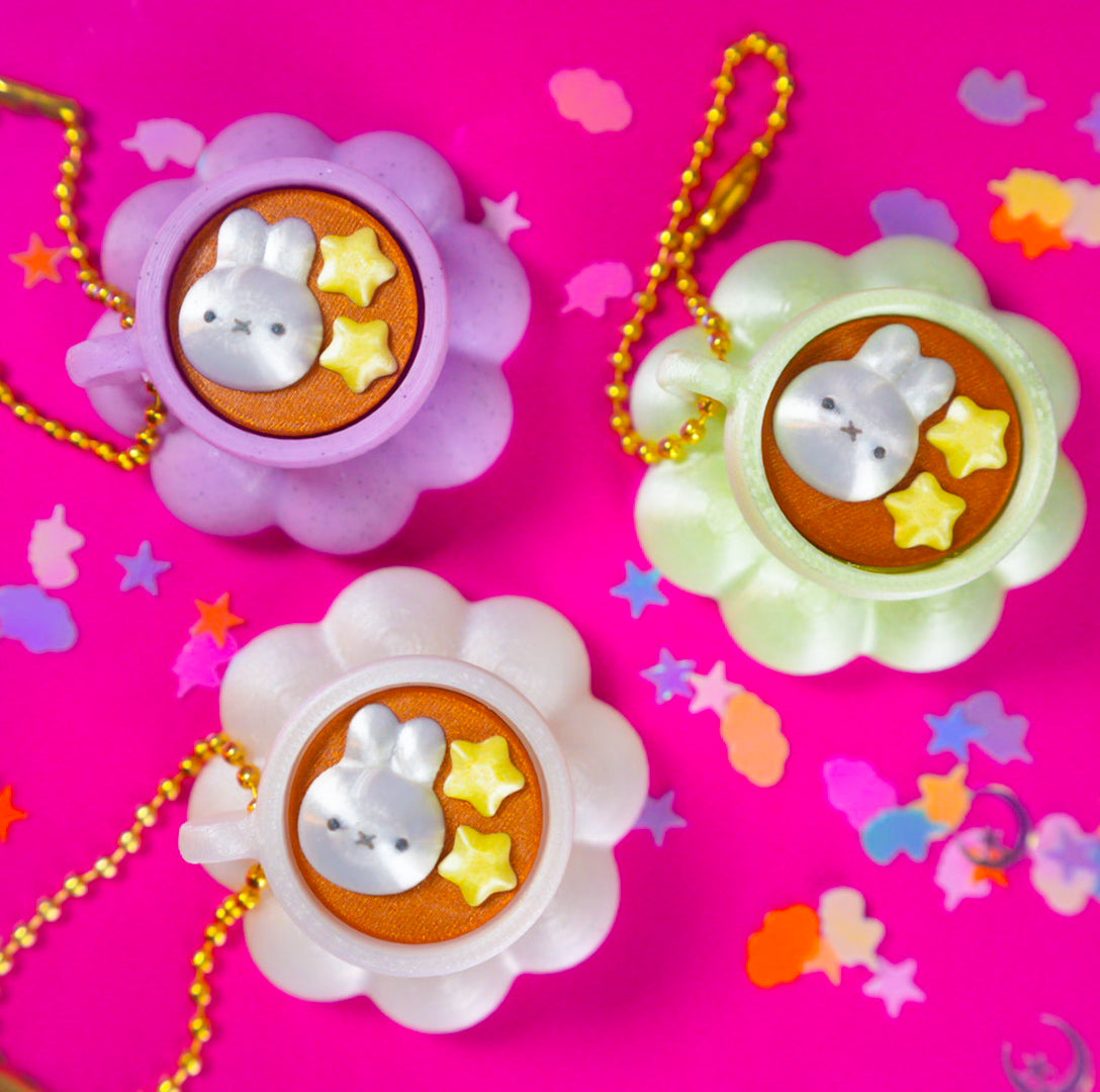 Bunny Hot Latte Clicker Keychain