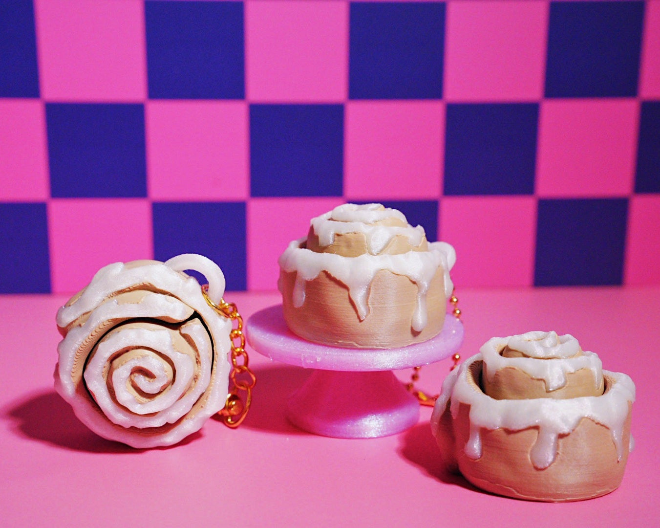 Cinnamon Roll Clicker Keychain