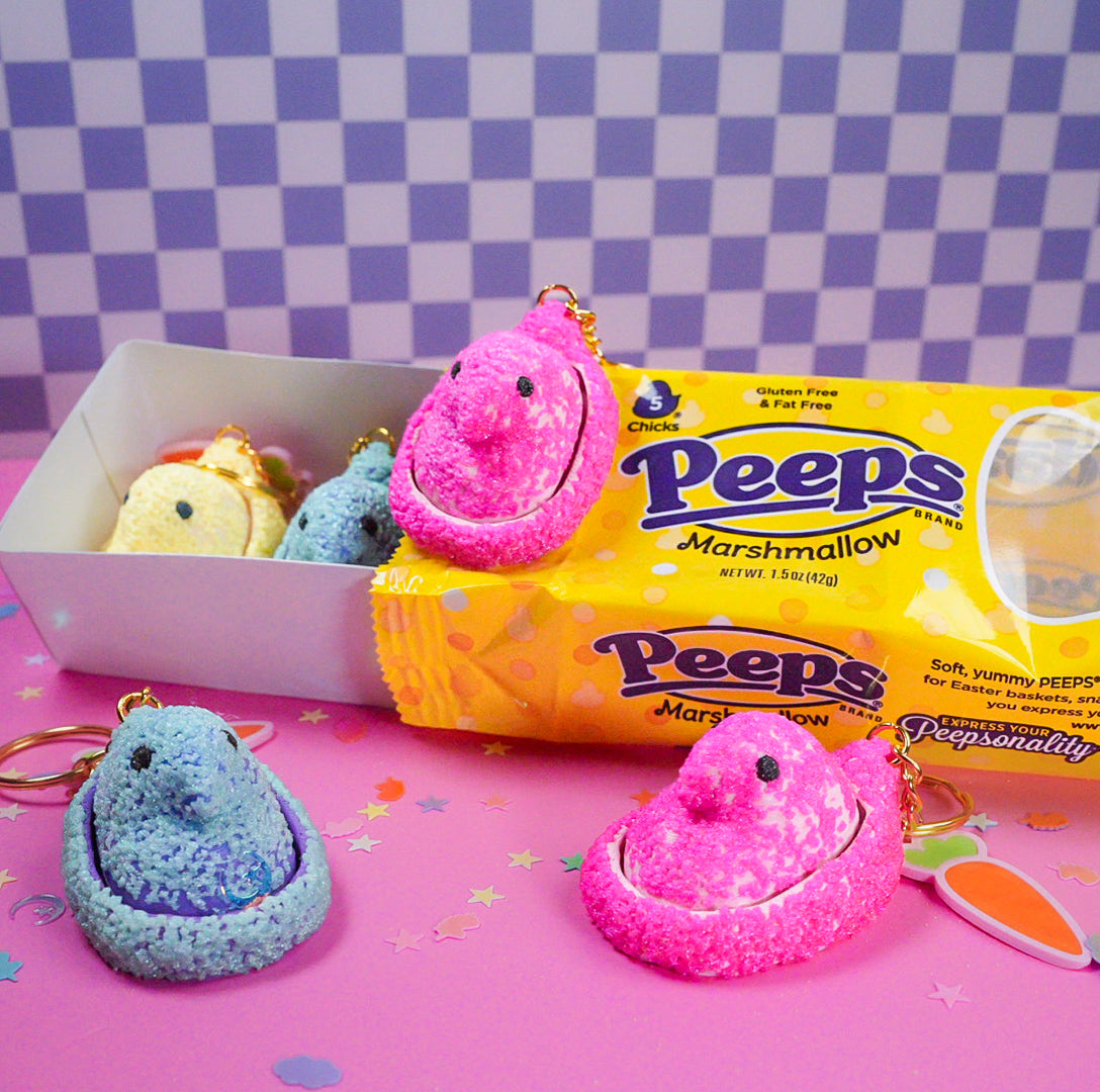 Peeps Chick Clicker Keychain