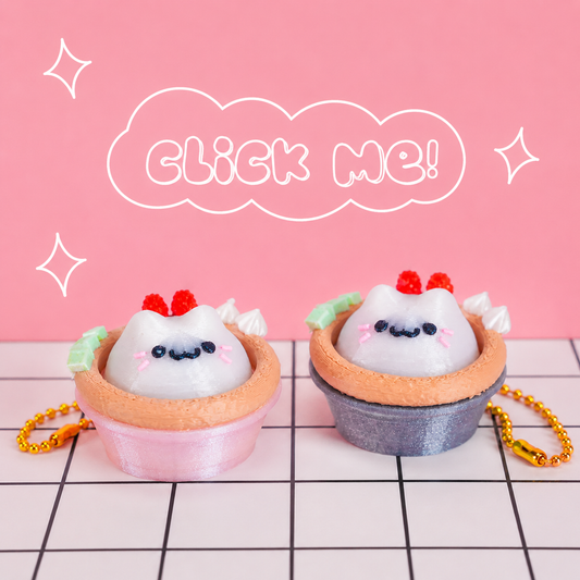 Kitty Tart Clicker Keychain