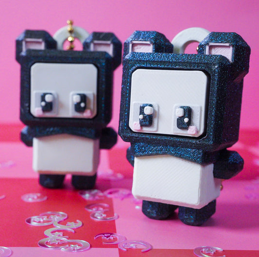 Pixel Panda Clicker Keychain