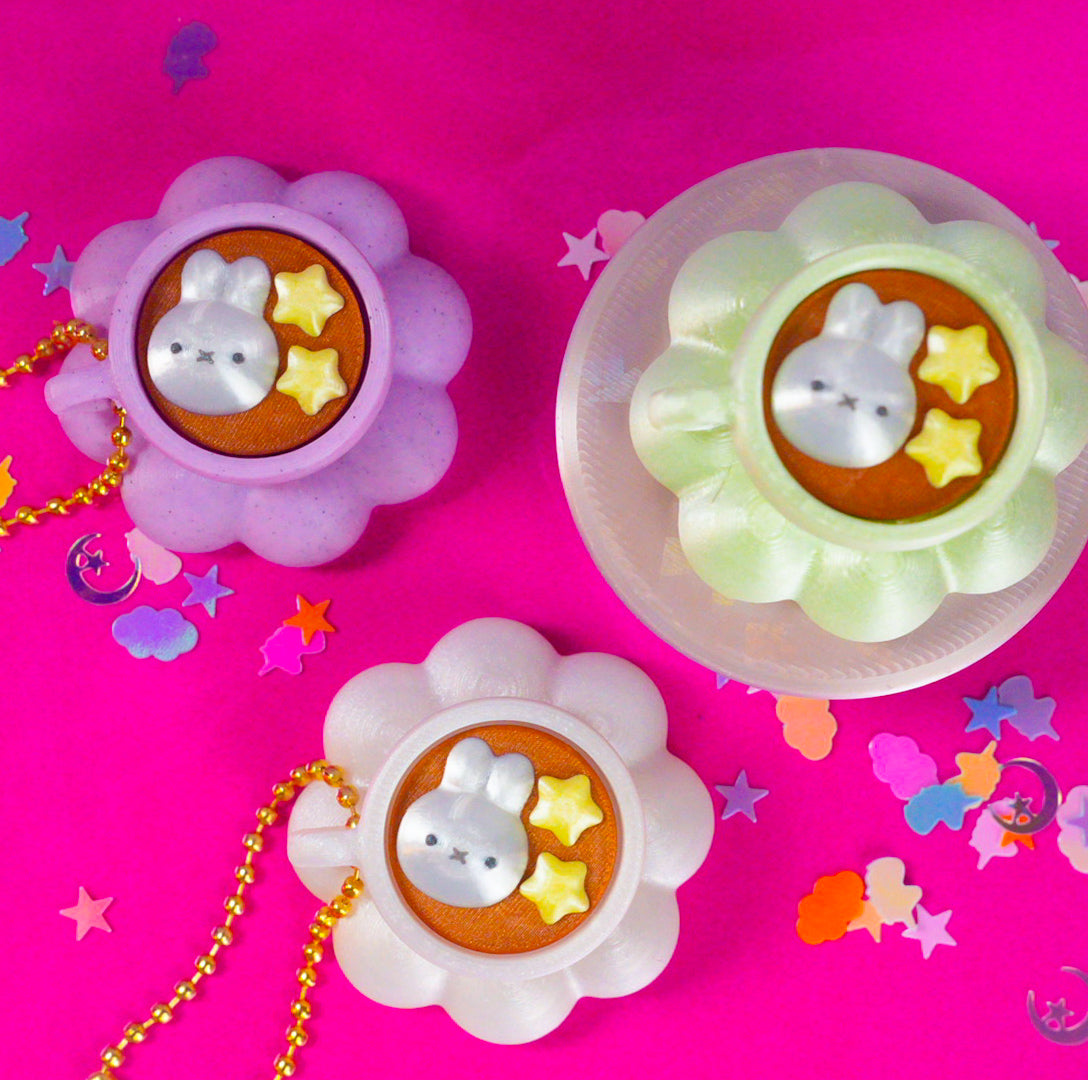 Bunny Hot Latte Clicker Keychain