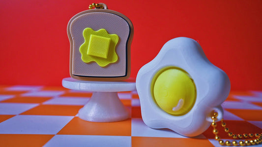 Eggs & Toast Clicker Keychain *2 Pack*