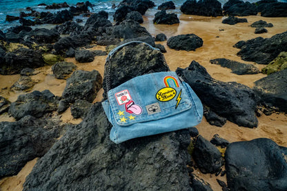 Electric Denim Patch Bag