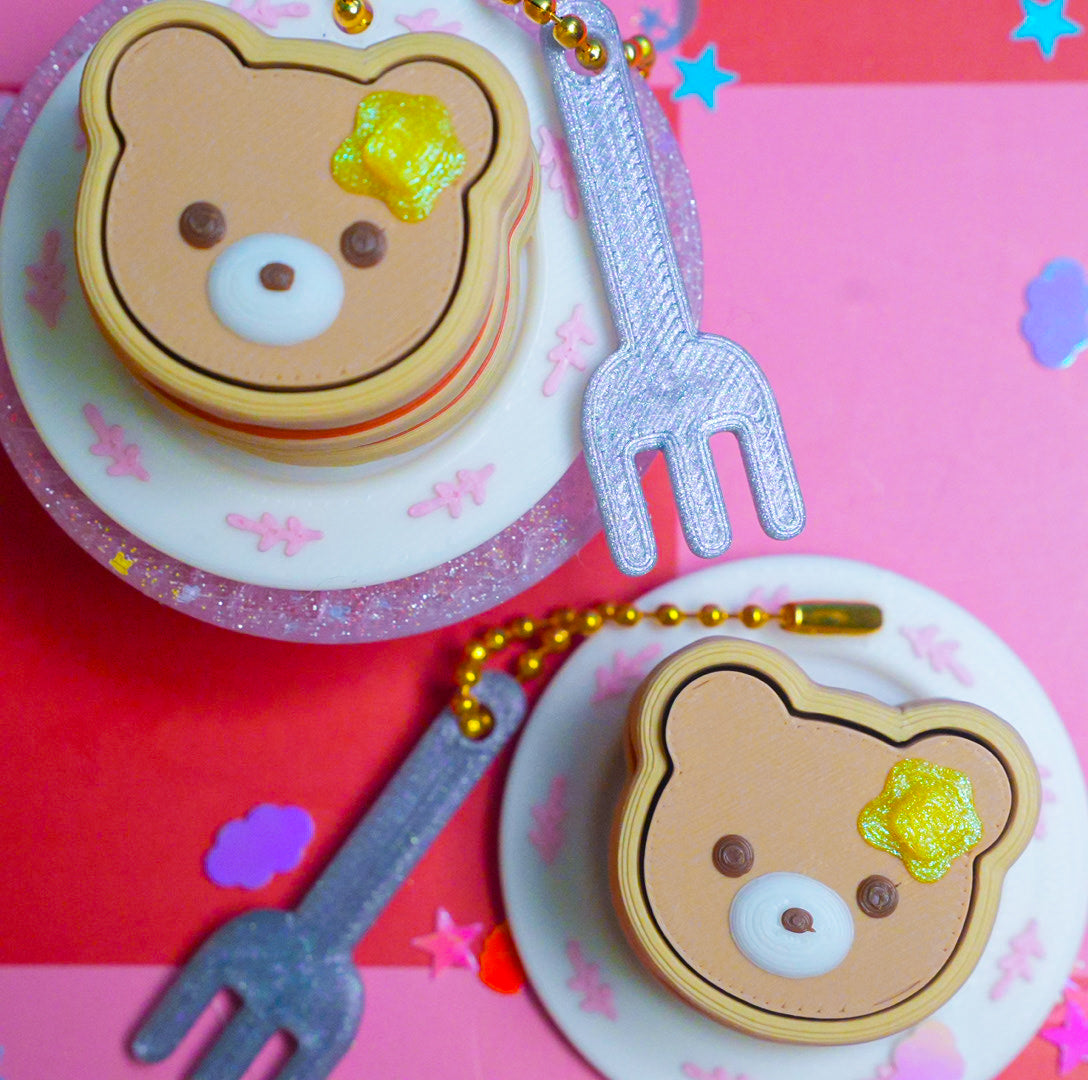 Bear Pancake Clicker Keychain