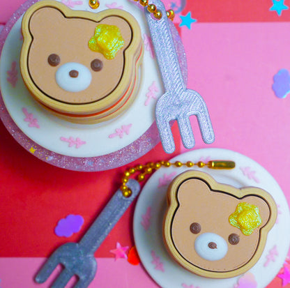 Bear Pancake Clicker Keychain