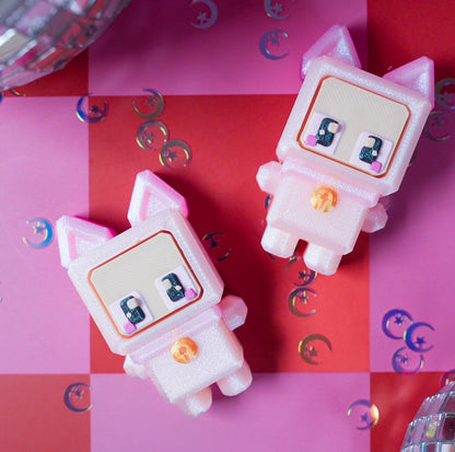 Pixel Kitty Cat Clicker Keychain