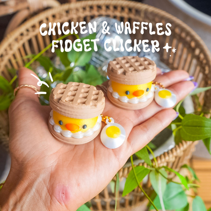 Chicken & Waffles Clicker Keychain