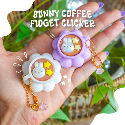Bunny Hot Latte Clicker Keychain