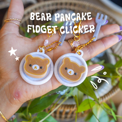 Beary Cute Pancake Clicker Keychain