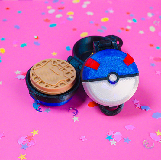 Poke Ball Waffle Clicker Keychain