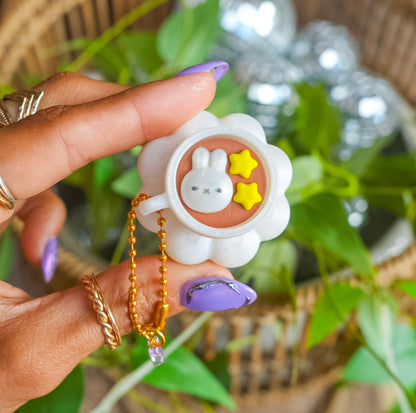 Bunny Hot Latte Clicker Keychain