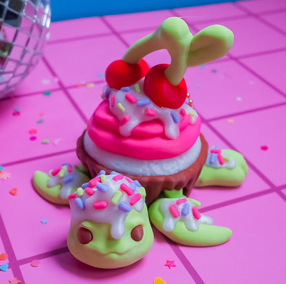 Cupcake Flexi Turtle Keychain