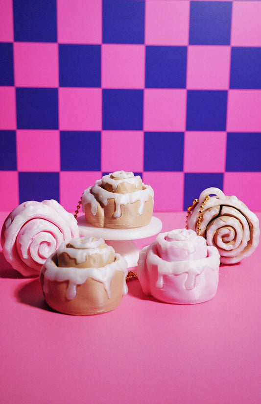Cinnamon Roll Clicker Keychain
