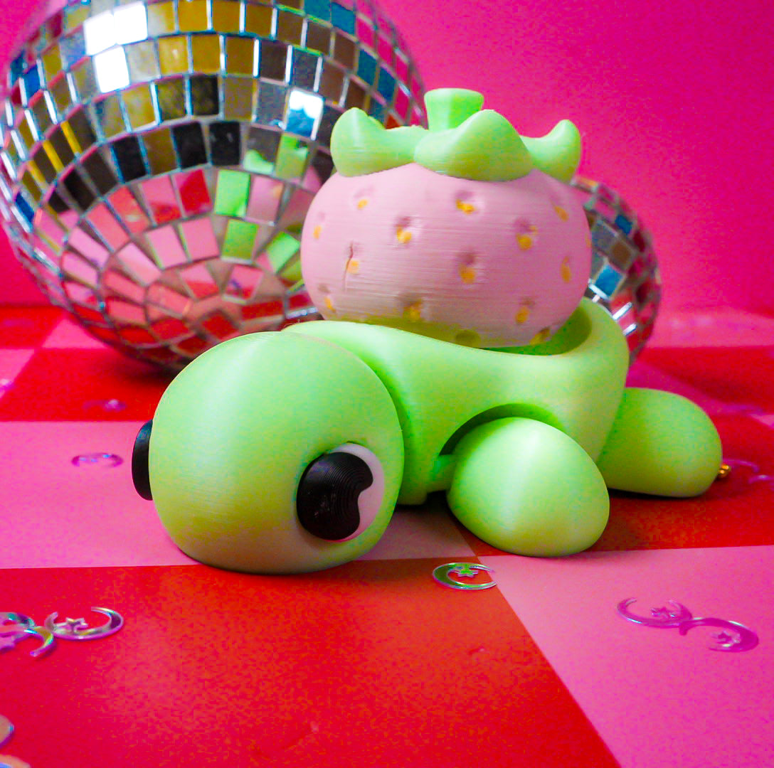 Strawberry Turtle Clicker Keychain