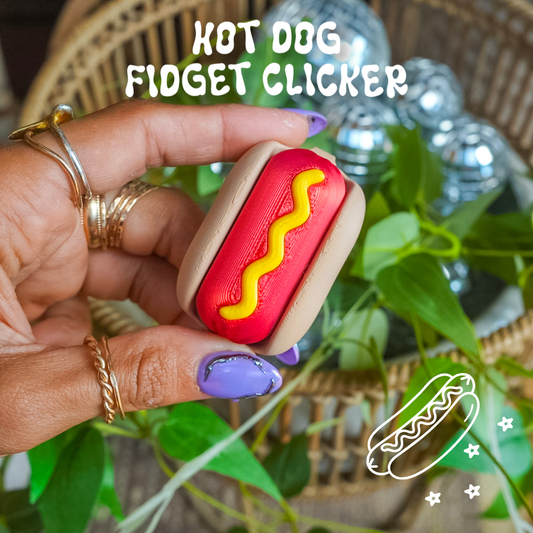 Hot Dog Clicker Keychain