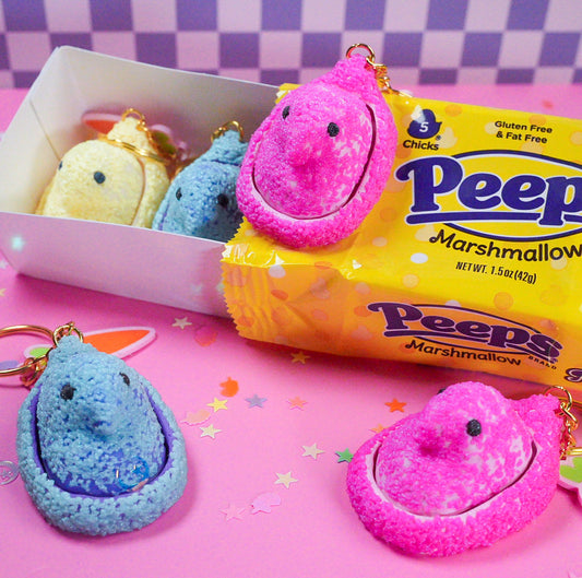 Peeps Chick Clicker Keychain
