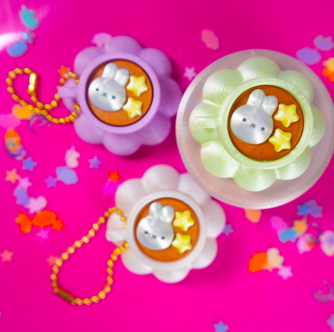 Bunny Hot Latte Clicker Keychain