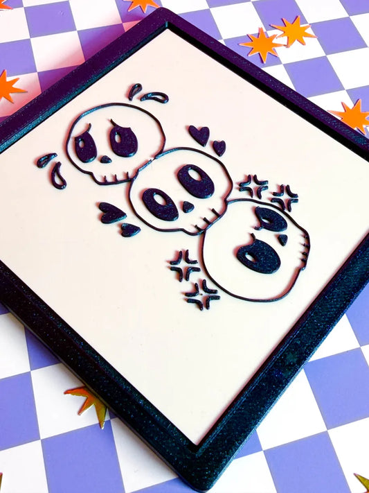 Skull Trio 3D Art Print
