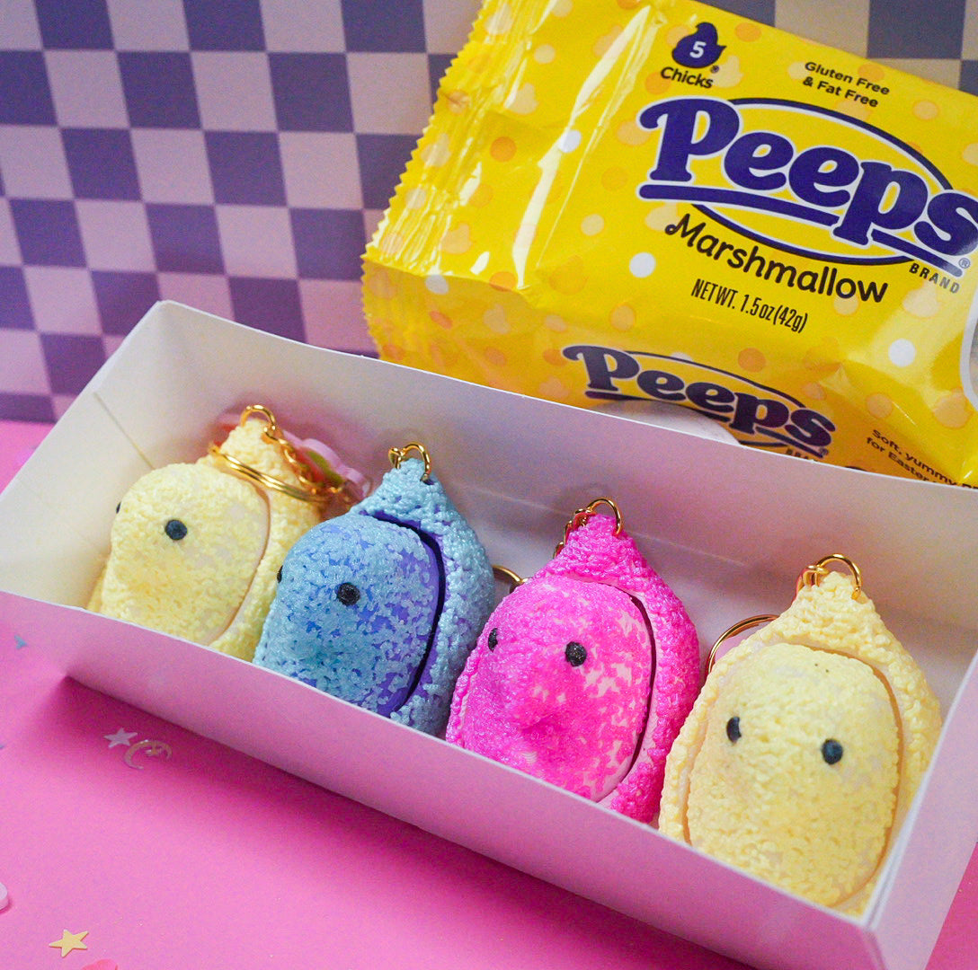 Peeps Chick Clicker Keychain