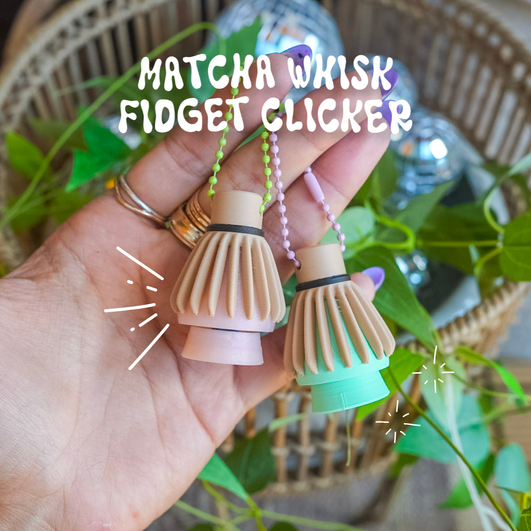 Matcha Whisk Clicker Keychain