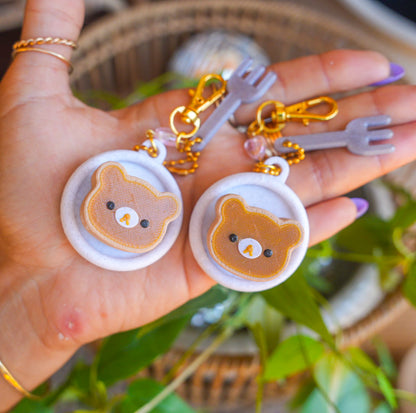 Beary Cute Pancake Clicker Keychain
