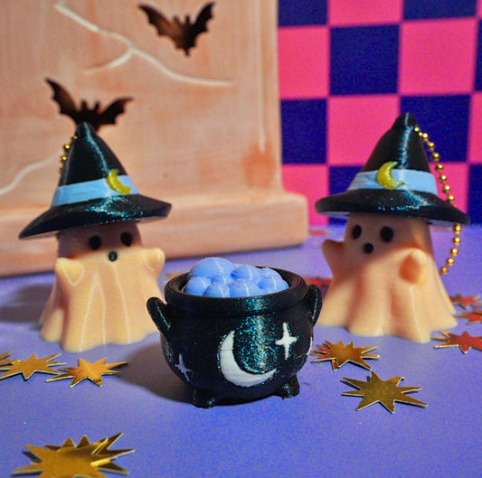 Ghostly Witch Clicker Keychain