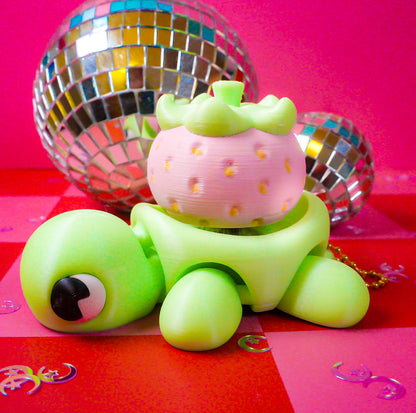 Strawberry Turtle Clicker Keychain