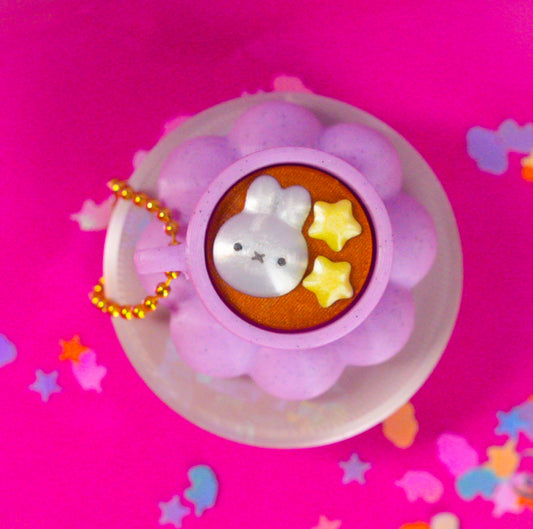 Bunny Hot Latte Clicker Keychain