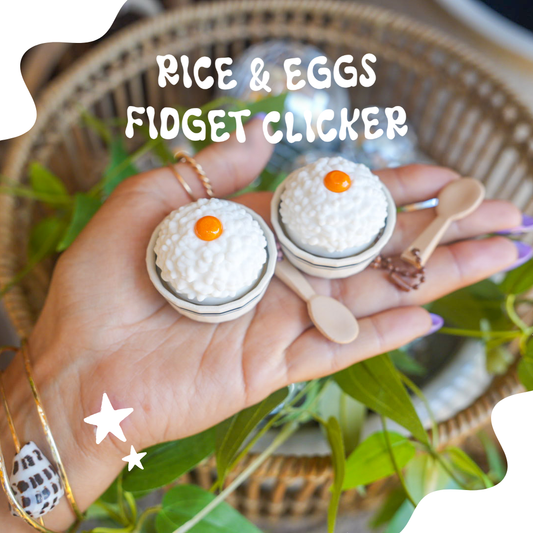 Rice & Eggs Clicker Keychain