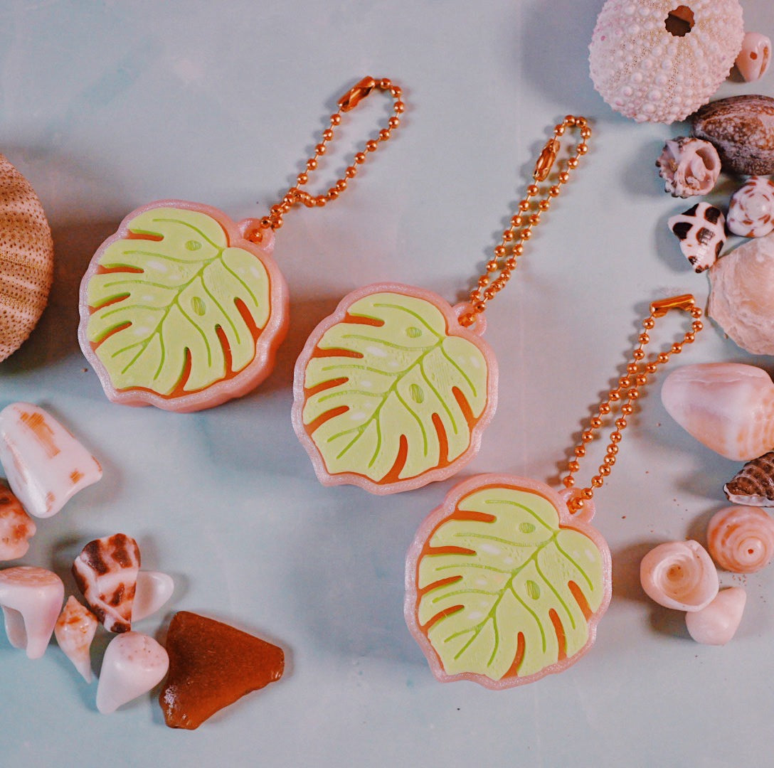 Monstera Clicker Keychains