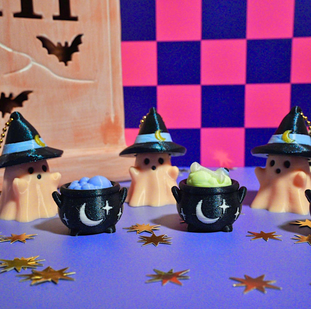 Ghostly Witch Clicker Keychain