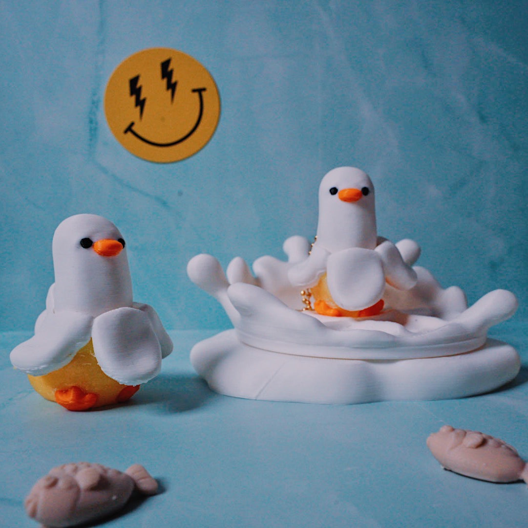 Banana Duck Clicker Keychain