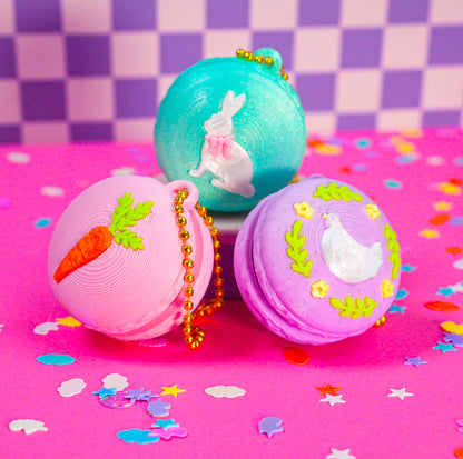 Easter Macaron Clicker Keychain