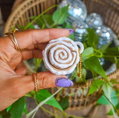 Cinnamon Roll Clicker Keychain