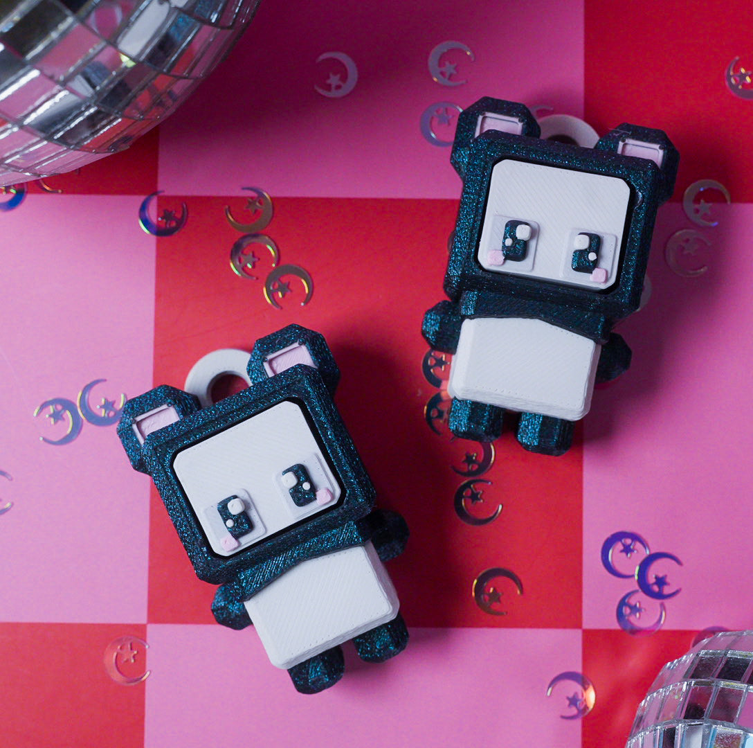 Pixel Panda Clicker Keychain