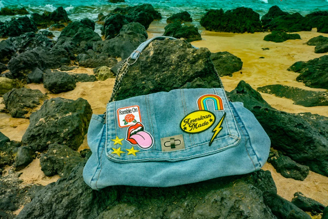 Electric Denim Patch Bag
