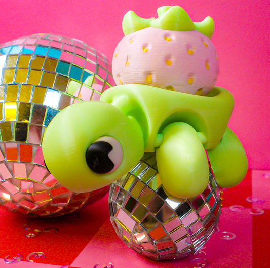 Strawberry Turtle Clicker Keychain