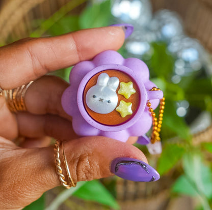 Bunny Hot Latte Clicker Keychain