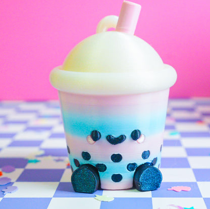 Cotton Candy Boba Clicker Keychain