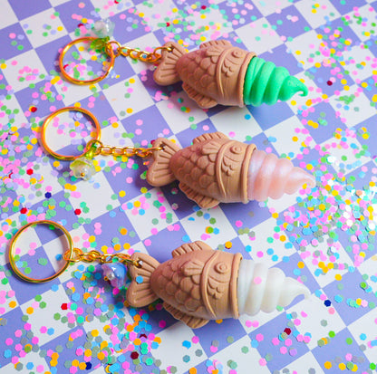 Taiyaki Icecream Clicker Keychain