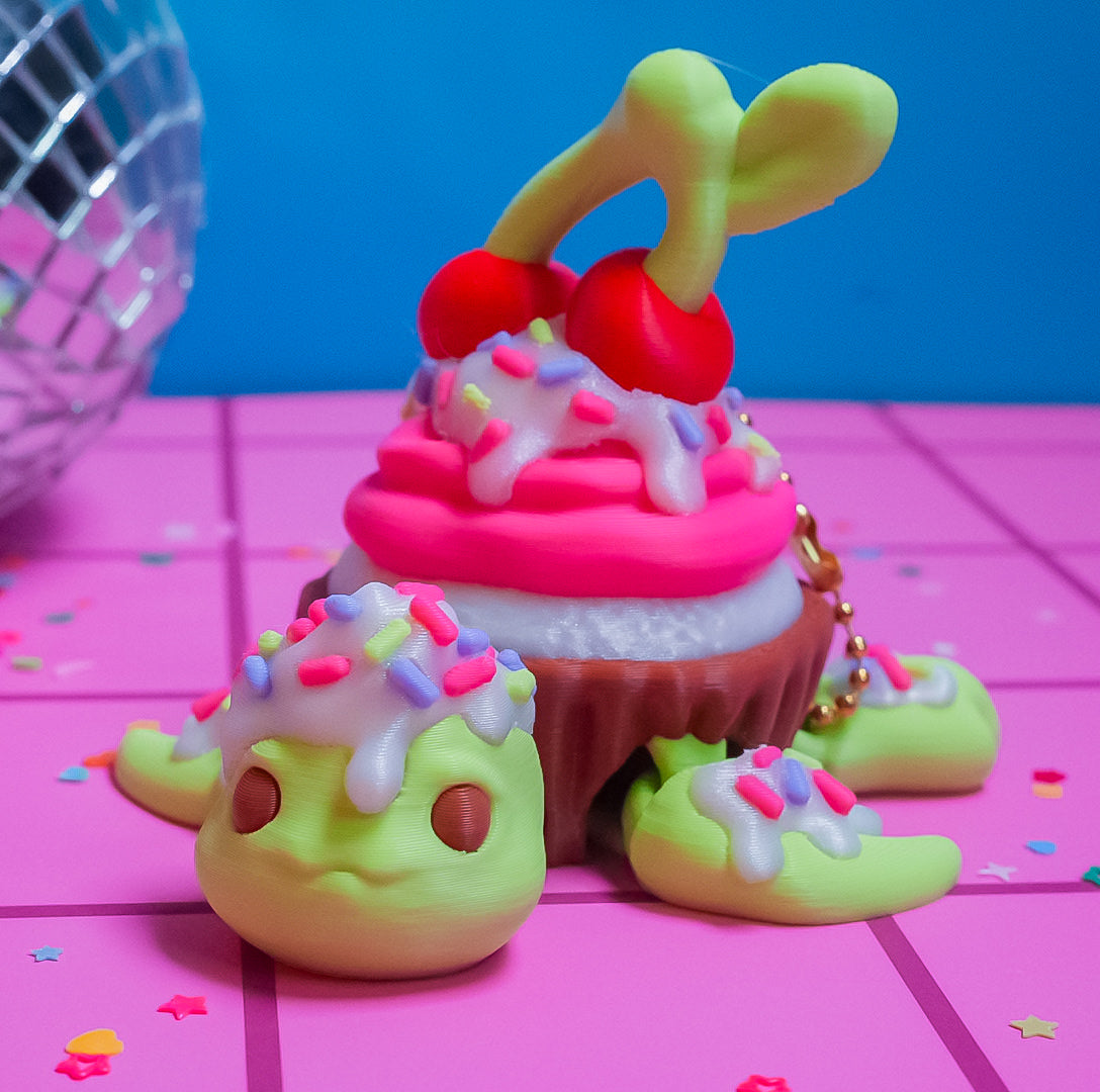 Cupcake Flexi Turtle Keychain