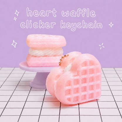 Heart Waffle Clicker Keychain