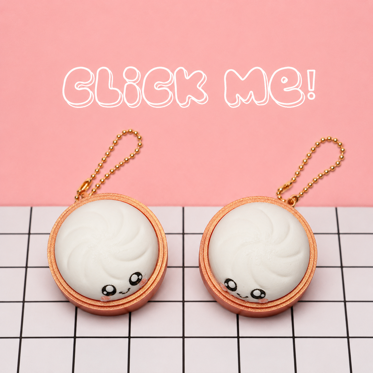 Happy Dumpling Clicker Keychain