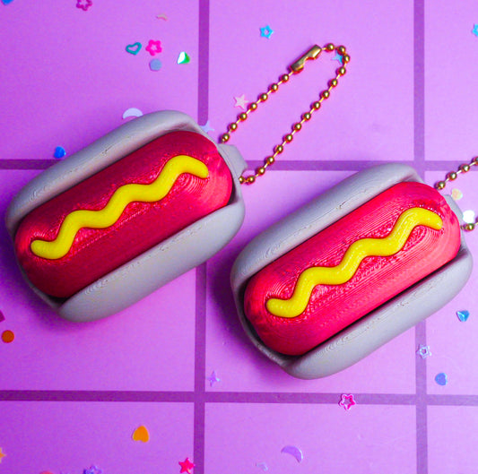 Hot Dog Clicker Keychain